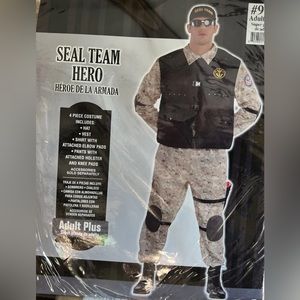 NAVY SEAL Team Deluxe Mens Adult Plus Camo Military Halloween Costume